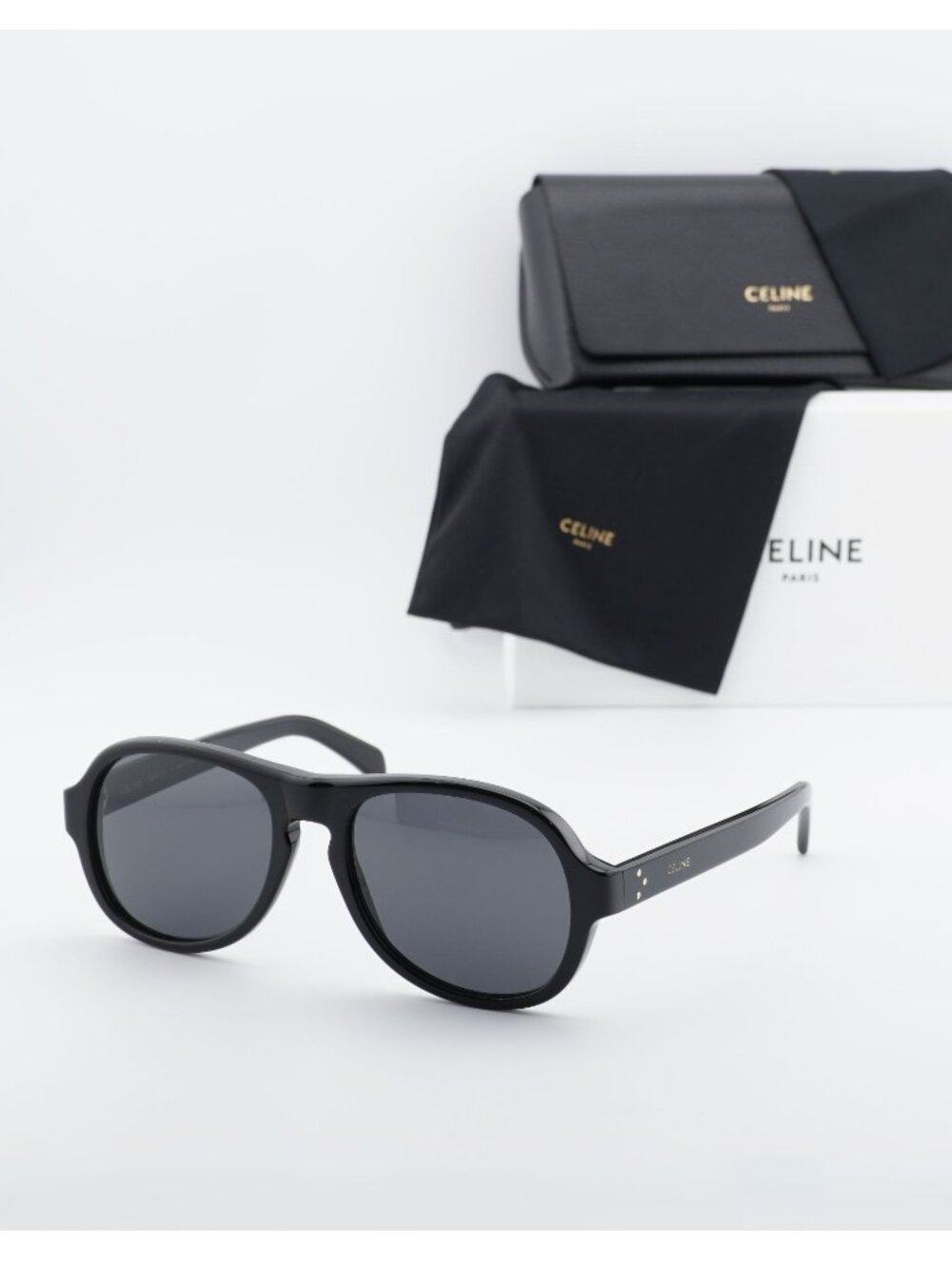 Celine CL40298I 01A Aviator Sunglasses - Black / Grey
